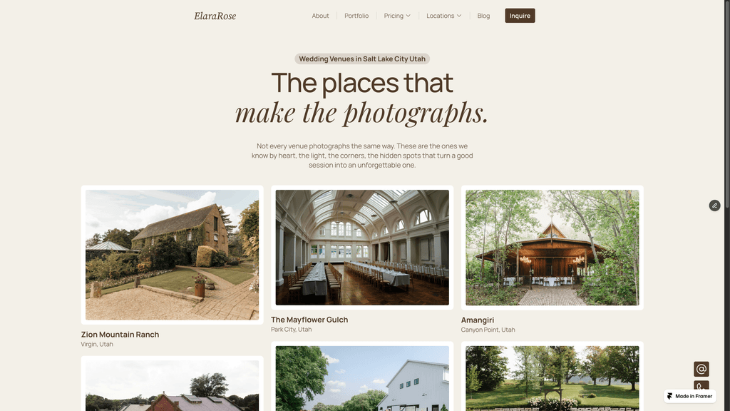 Thin Angle venues page preview