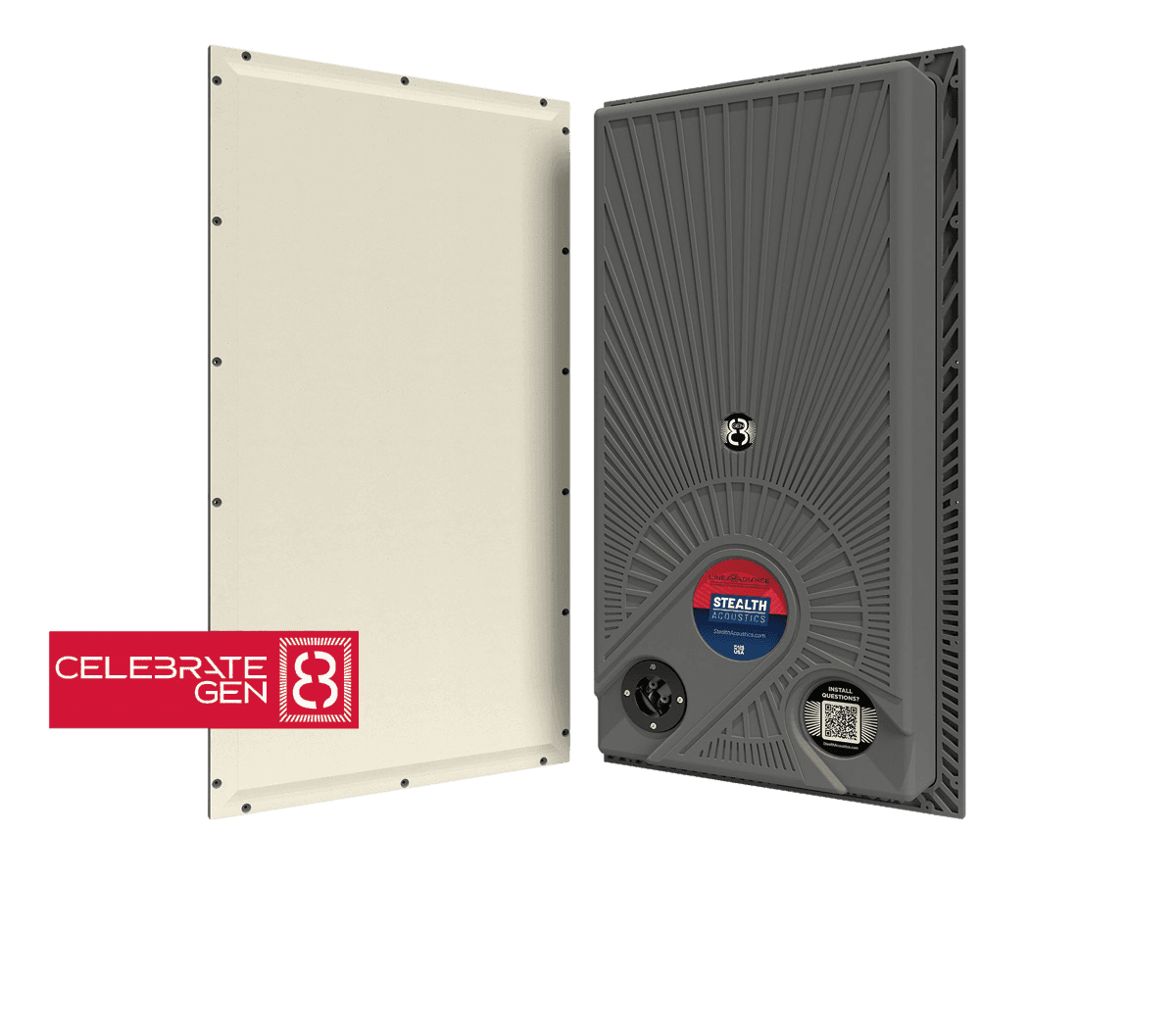 Stealth Acoustics speaker with cover panel.