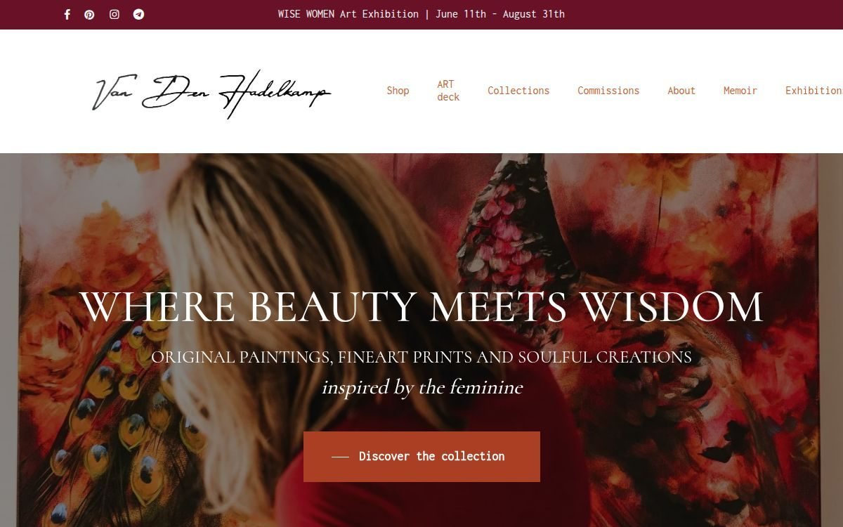 Homepage van nicolettefineart.com