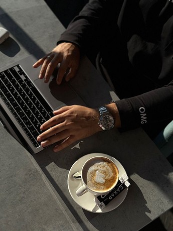 High profile man working hard