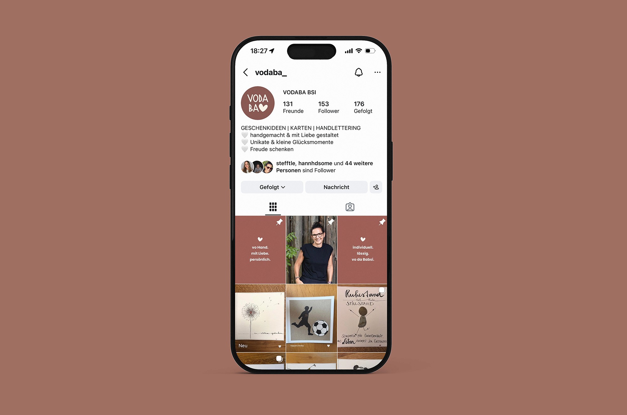Mockup eines iPhones von einem Instagram Account