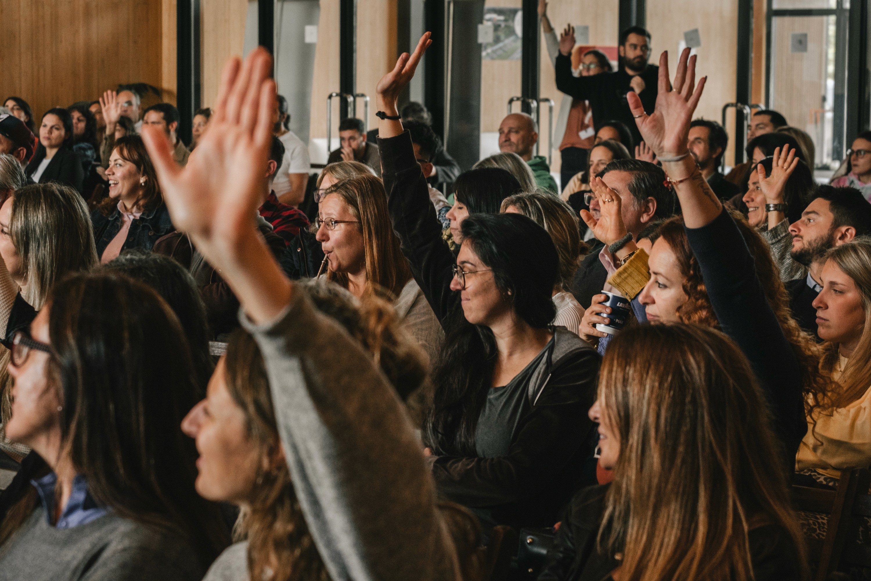 woman in gray hijab and gray coat