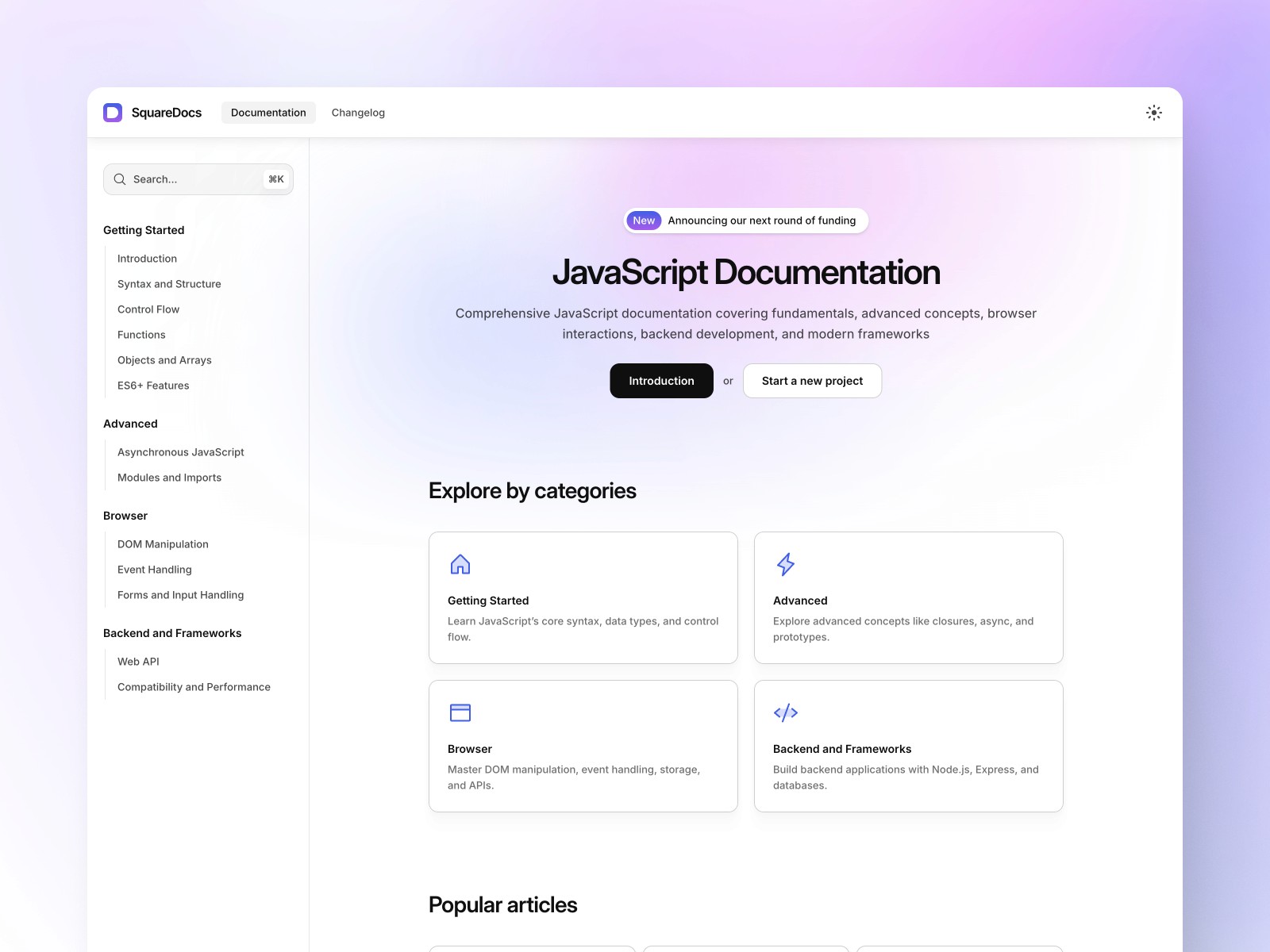 Squaredocs — 高级暗黑极简博客媒体网站设计灵感