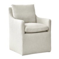 White Slipcovered Dining Chair