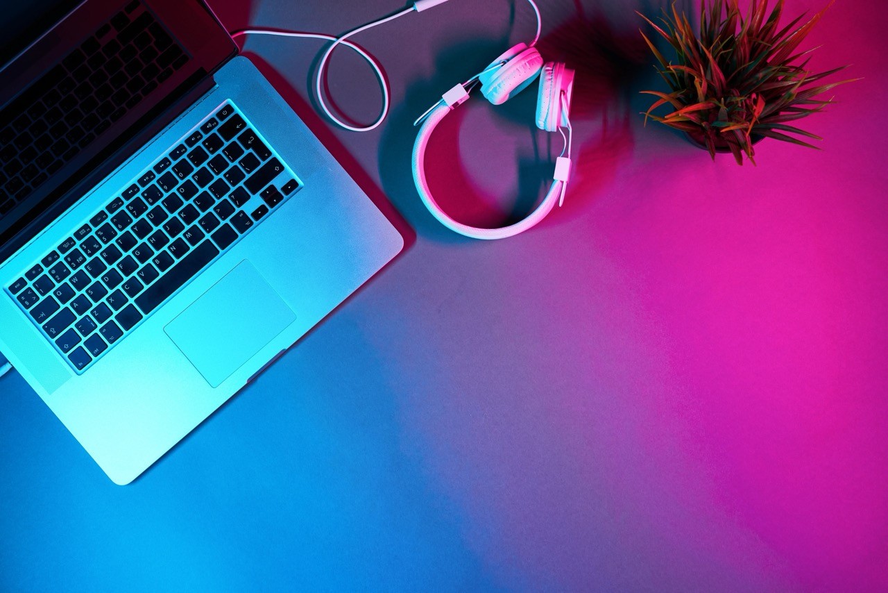 Productive with Mac viewed from above