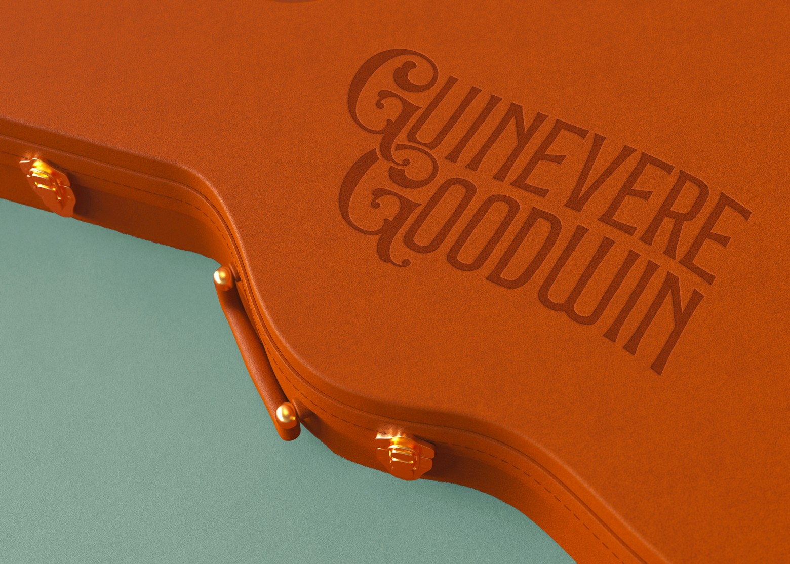 Guinevere Goodwin's logo on a guitar case mockup