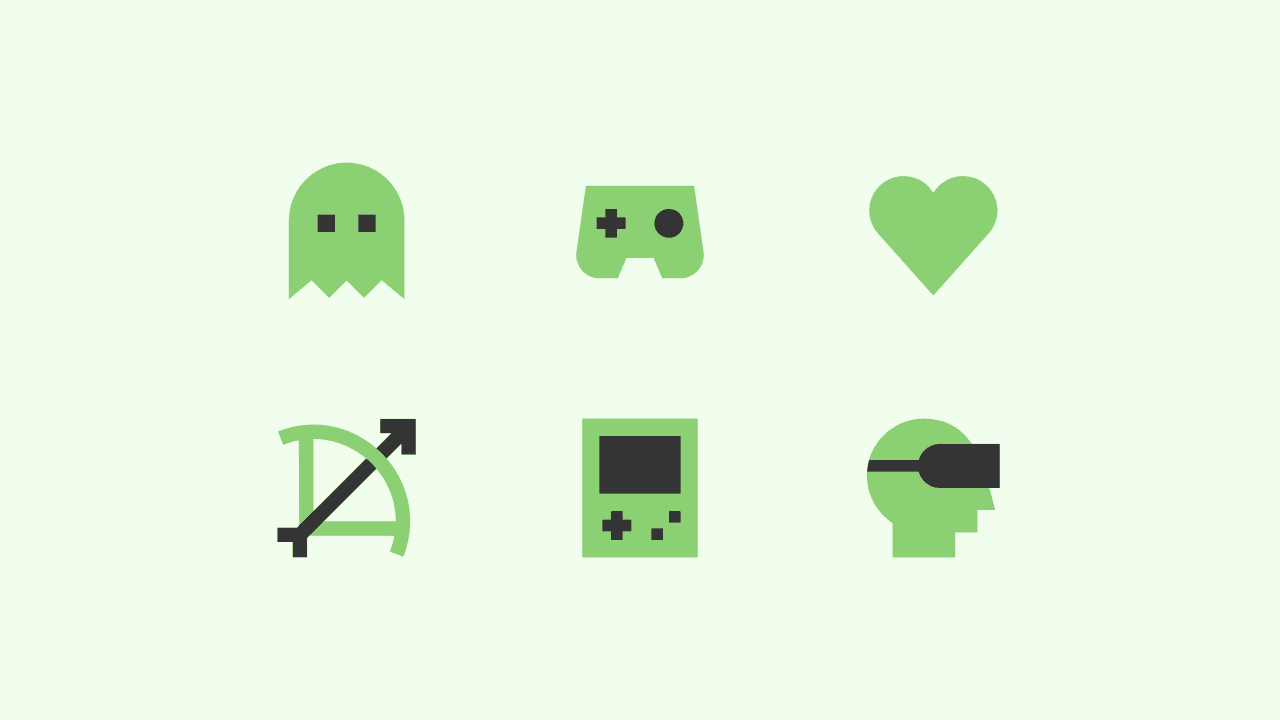 Sharp Flat Gaming Icon Set