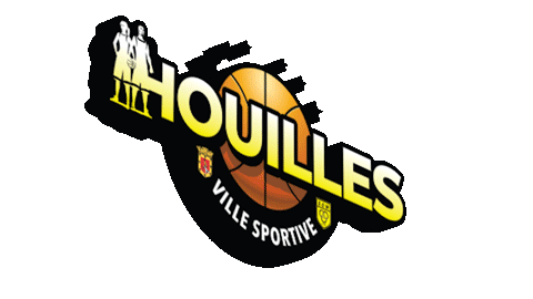 Logo Houilles Ville Sportive avec ballon de basket stylisé.
