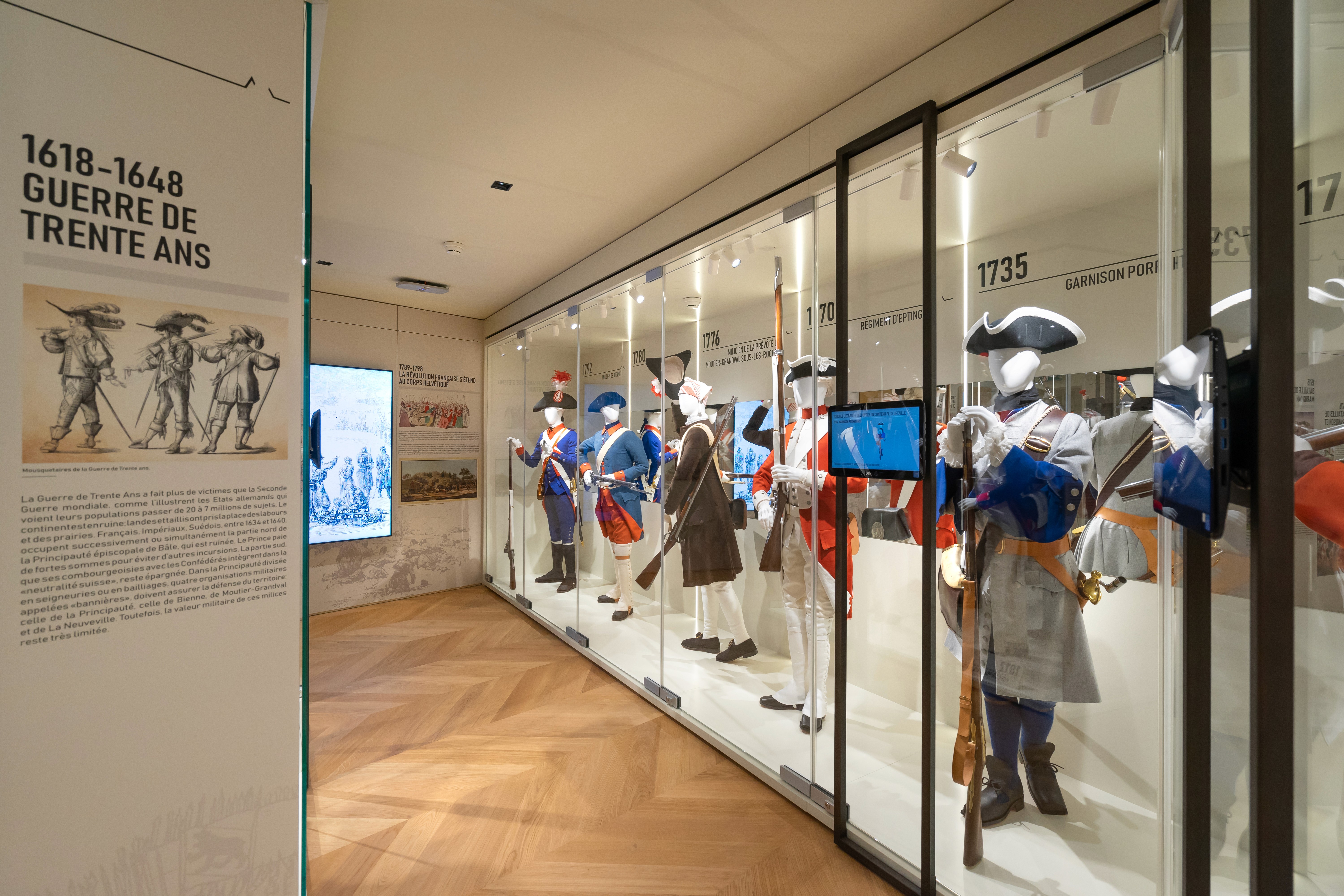 Ipad sliding display in an exhibition design concept of a museum retail for Switzerland 