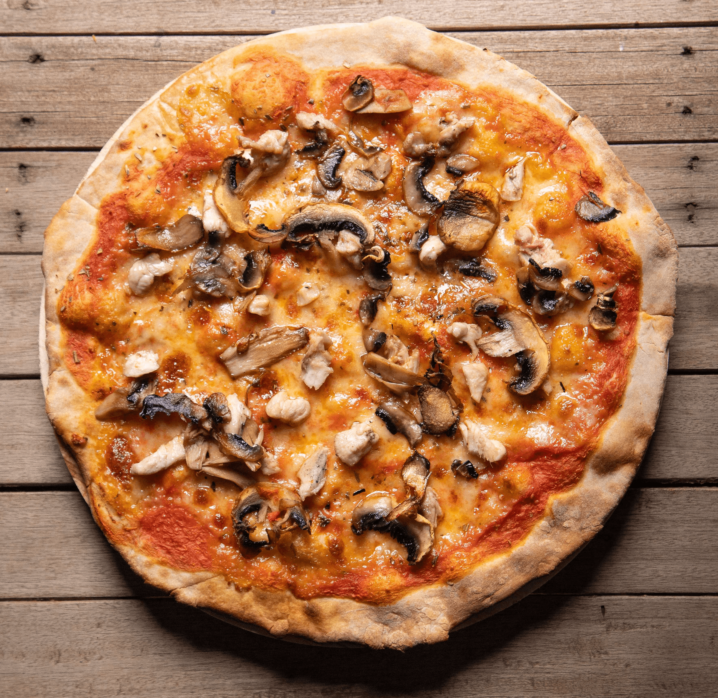 Pollo e funghi pizza