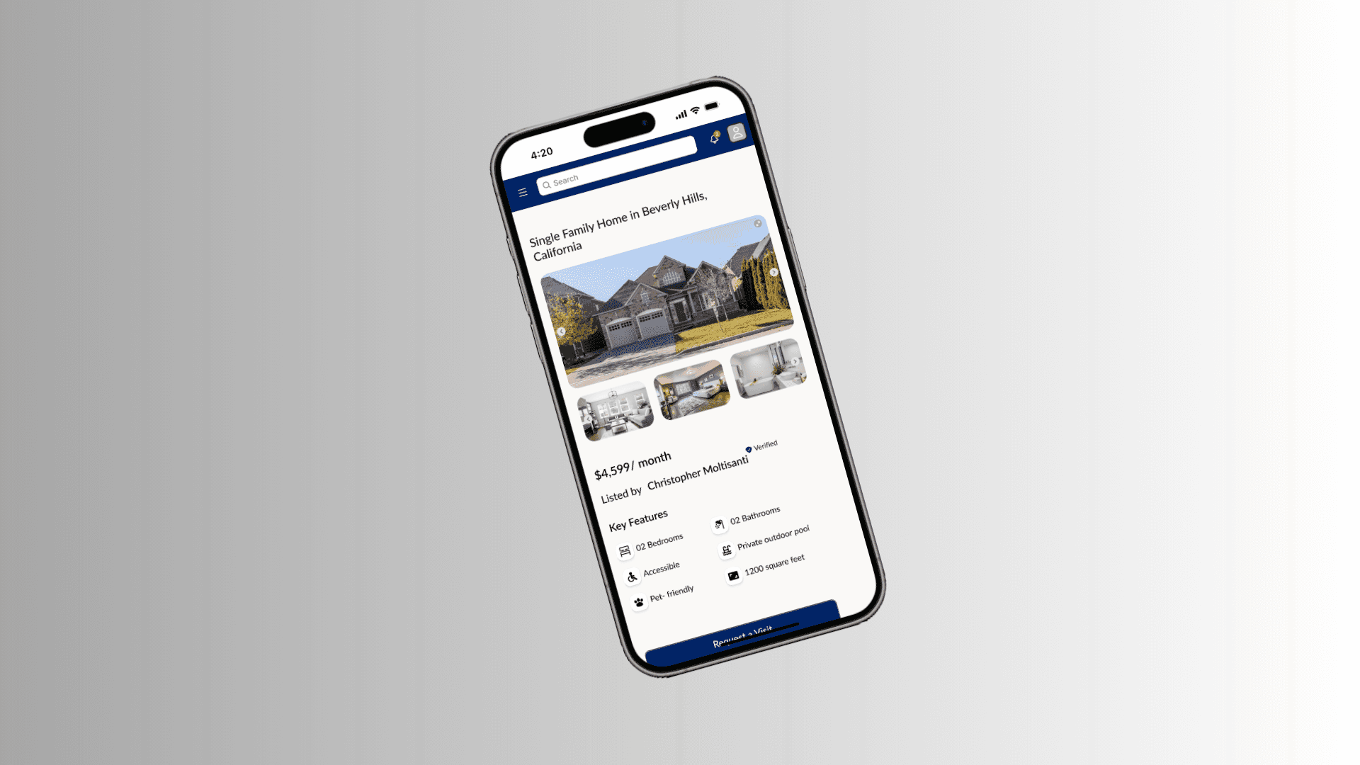 Mobile Selected House Page