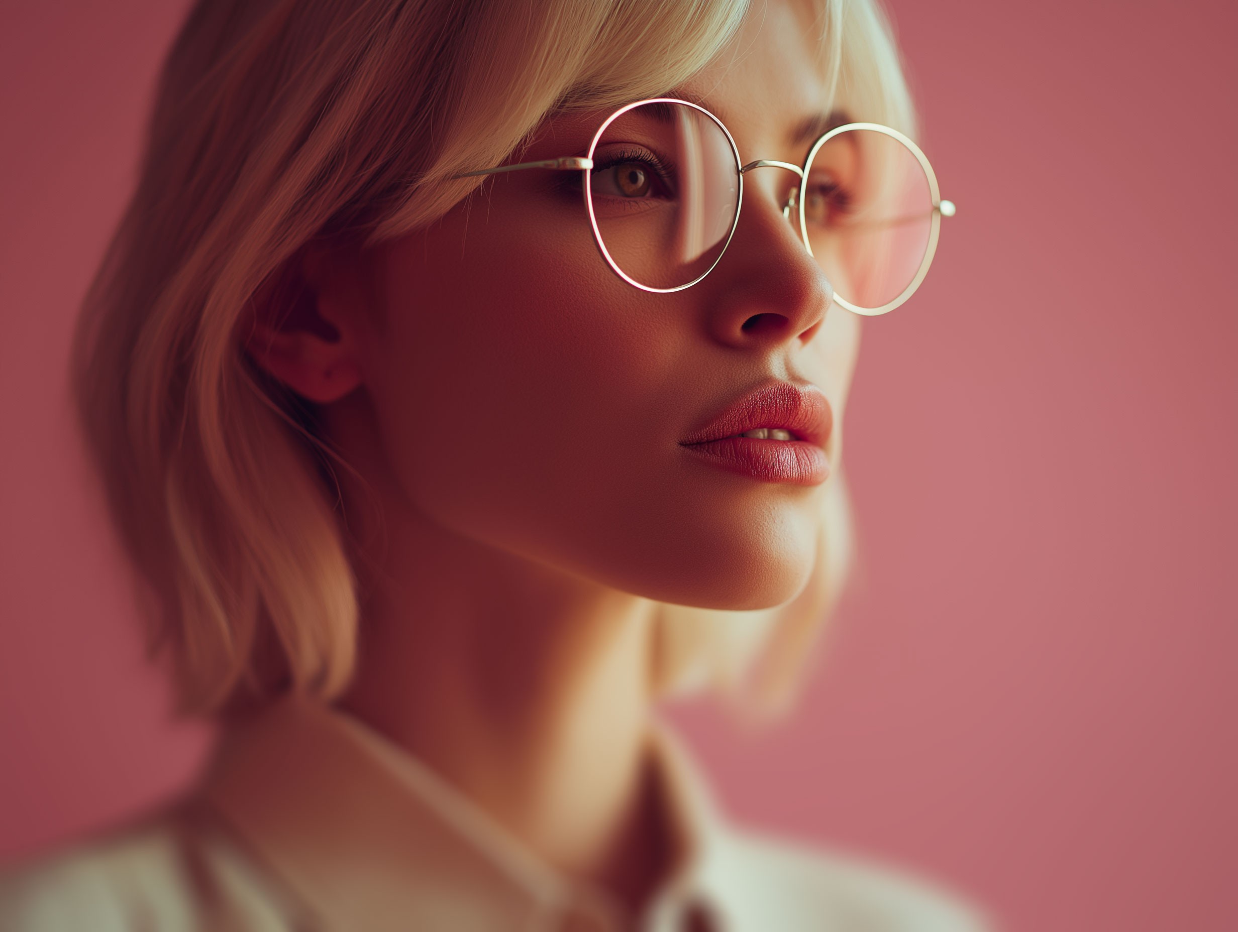 A modern lakeside house partially submerged in morning mist, mountains reflected in water.