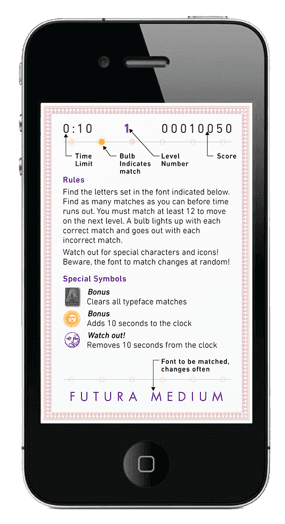 A sample image of a UX app design for a phone.
