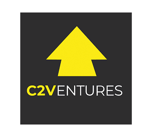 Logo with a yellow upward arrow and the text