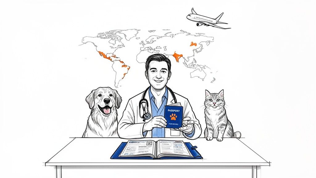 Dog wearing an american flag necktie