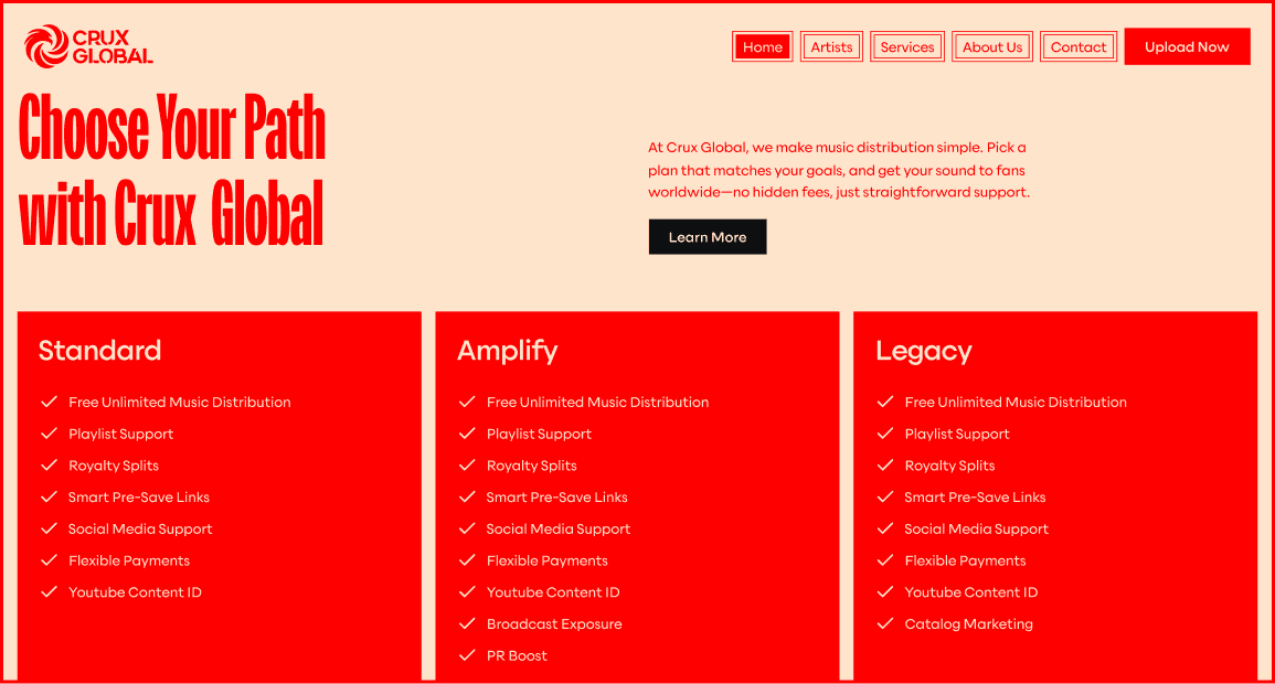 Crux global pricing list