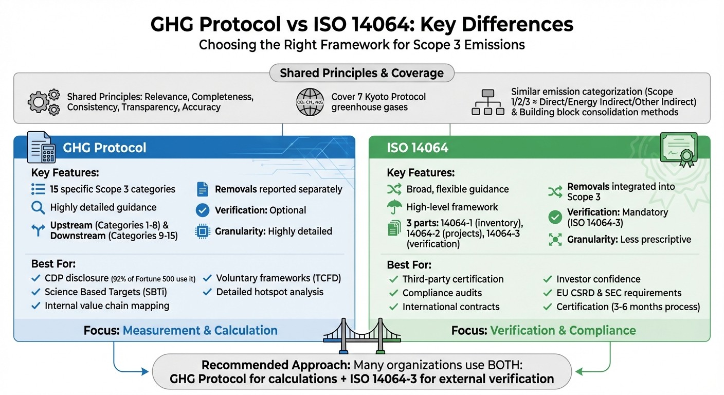 GHG Protocol vs ISO 14064 Standards Comparison for Scope 3 Emissions