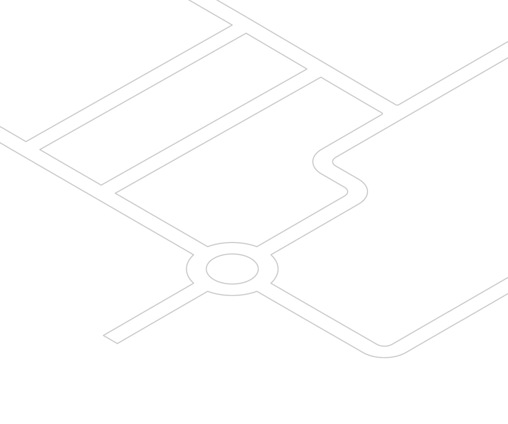 Roundabout in illustrated traffic network of a new residential area
