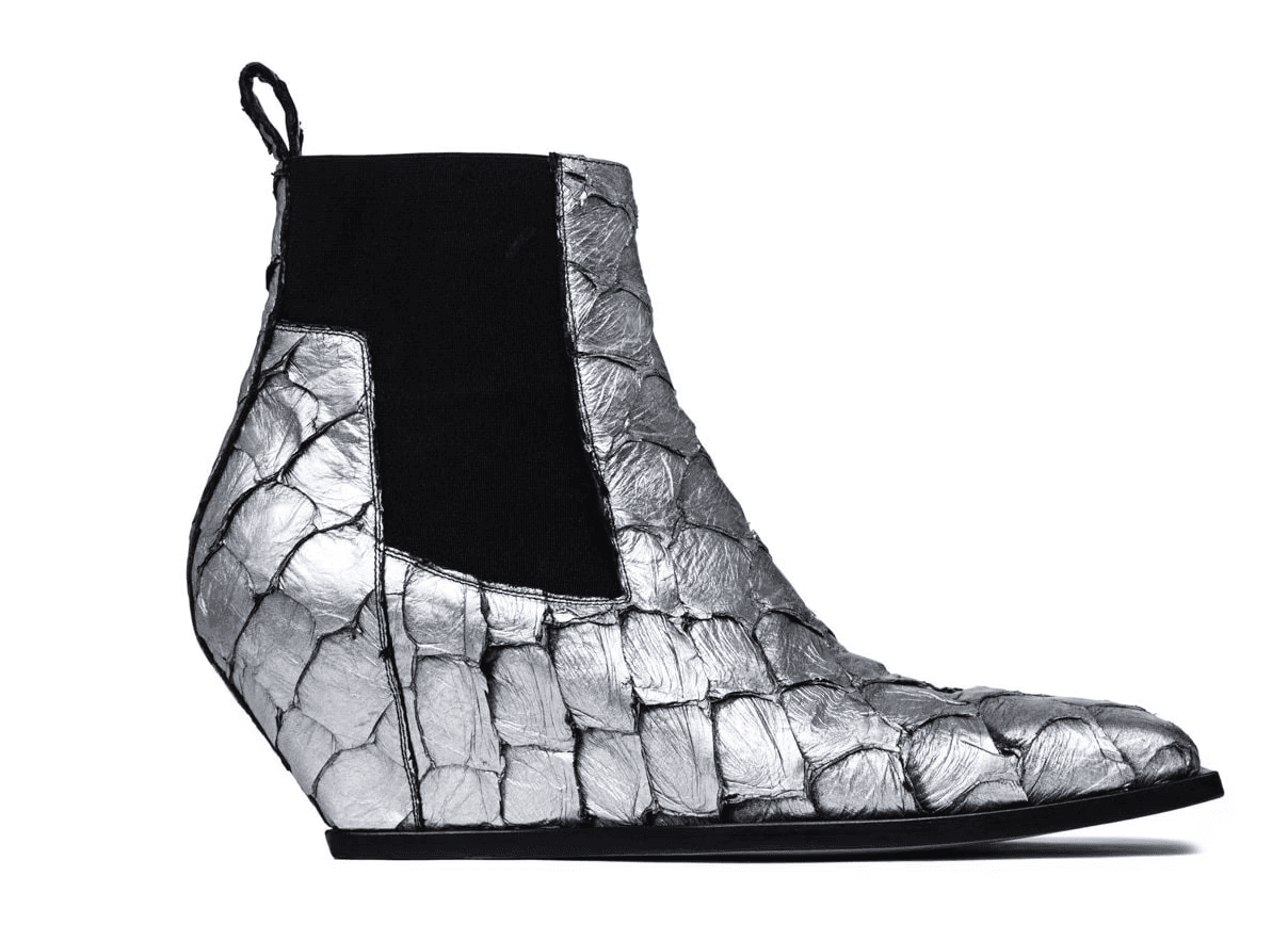 white pirarucu leather jacket