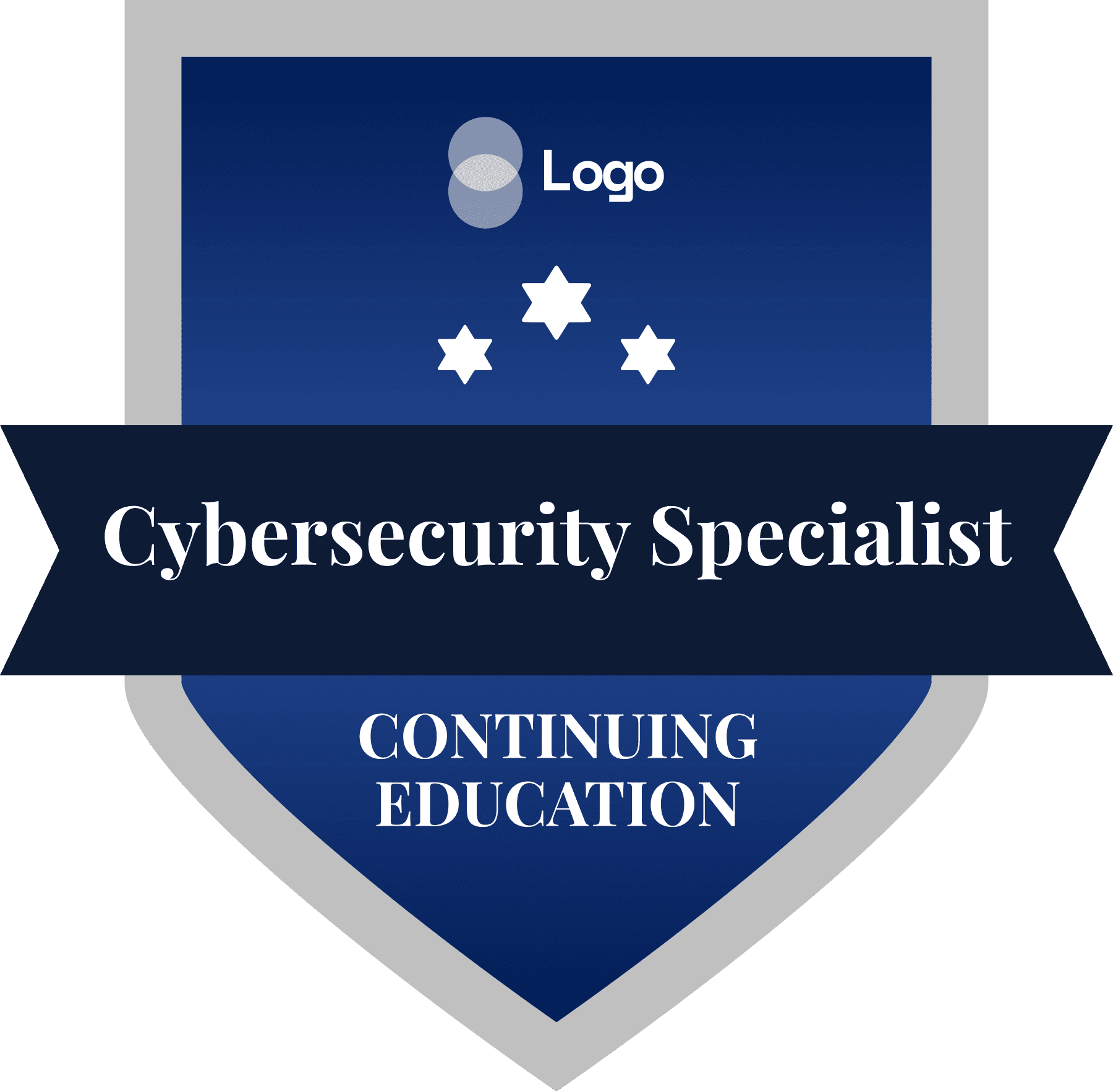 Wauld - Formal and reliable blue achievement badge template