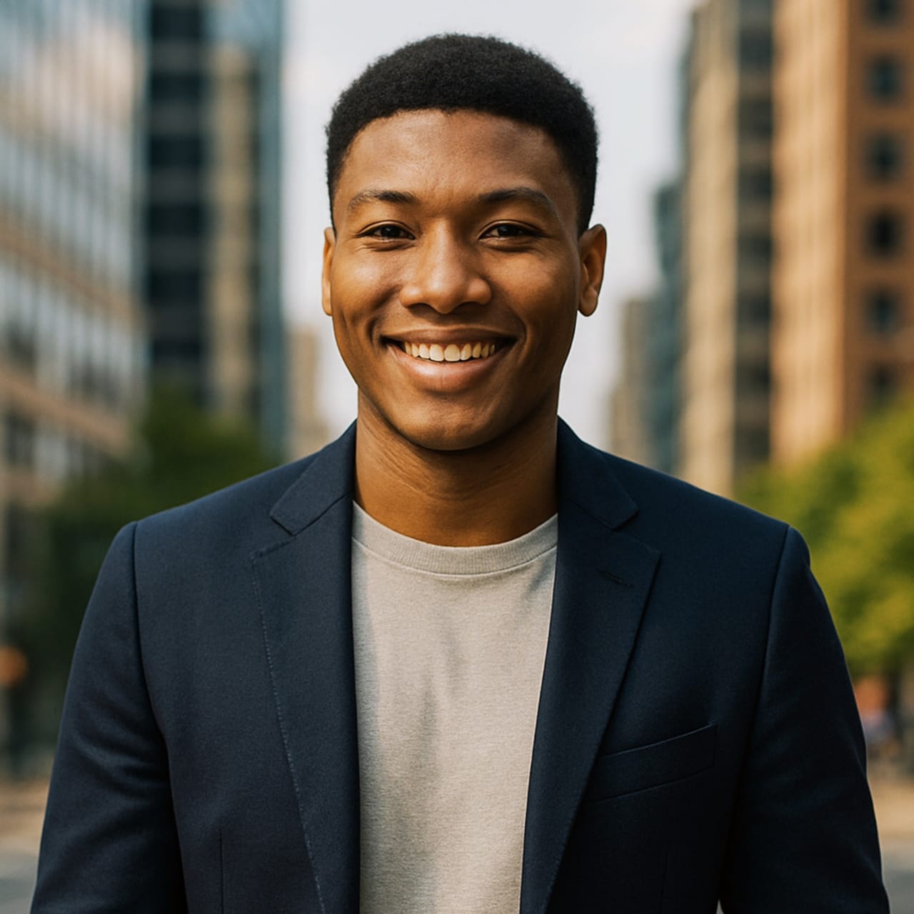 Portrait of portfolio creator – front view