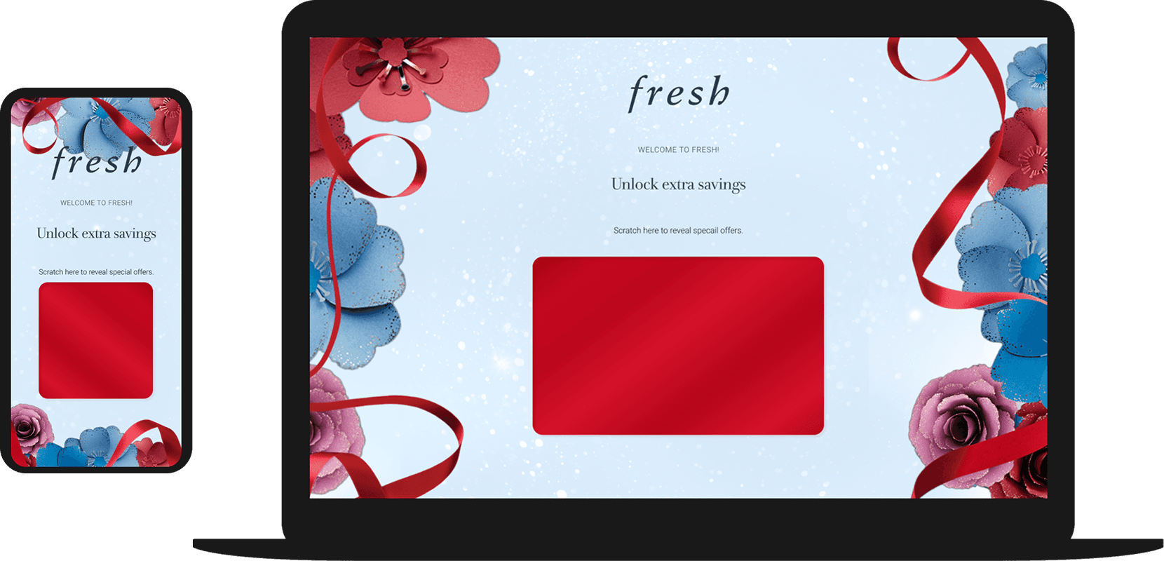 High-fidelity mockup of chose your offer gamification onsite experience
