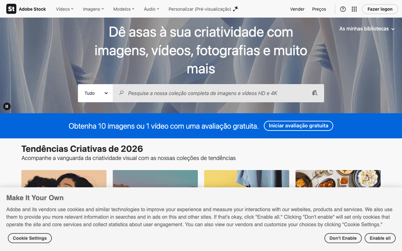 Adobe Stock екранна снимка
