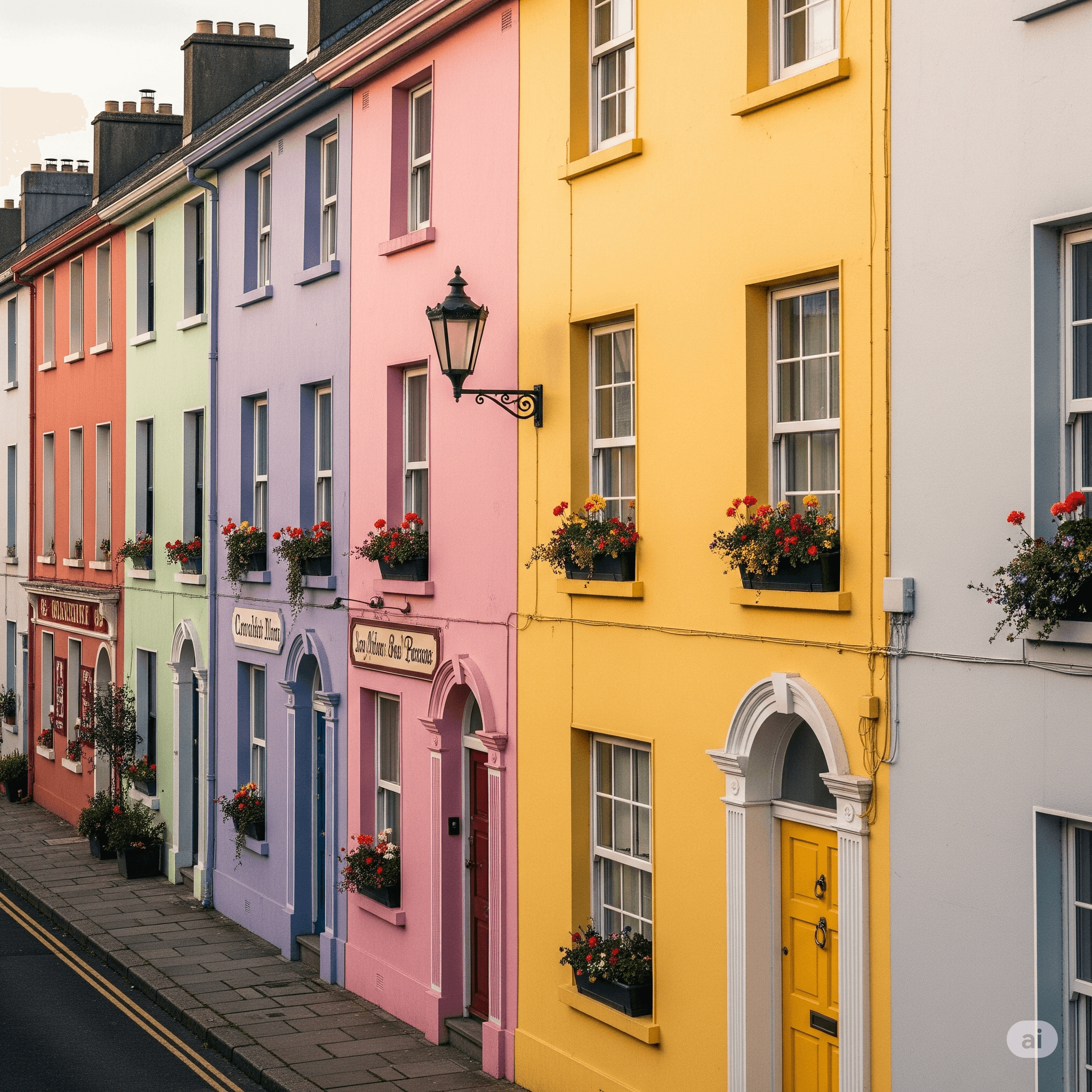 Full Terrace with fresh paint in different colors
