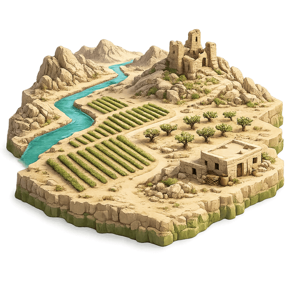 Artistic illustration of the Mid-Eastern Anatolia wine region.