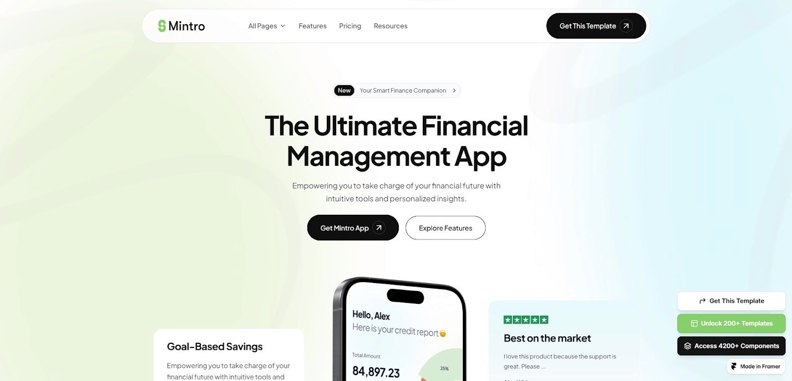 Mintro software and mobile app landing page