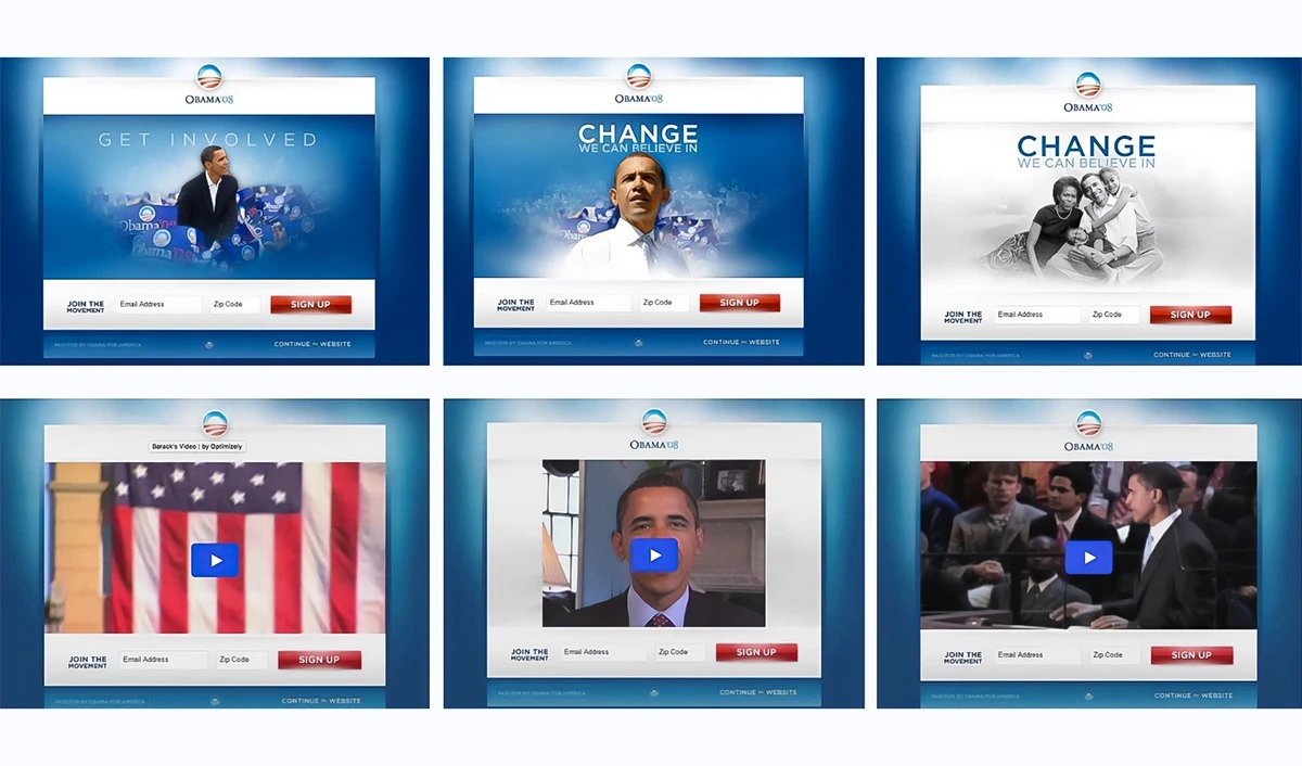 barack obama a/b testing
