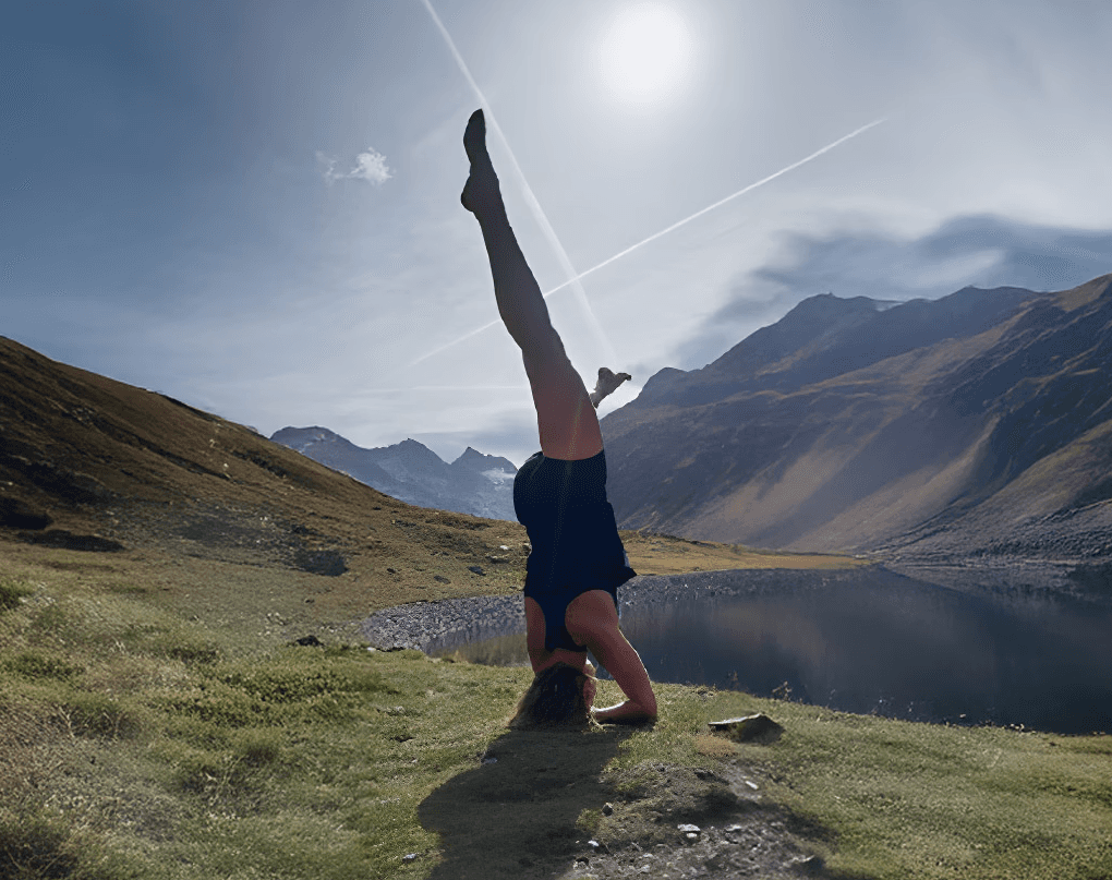 woman stretching arms