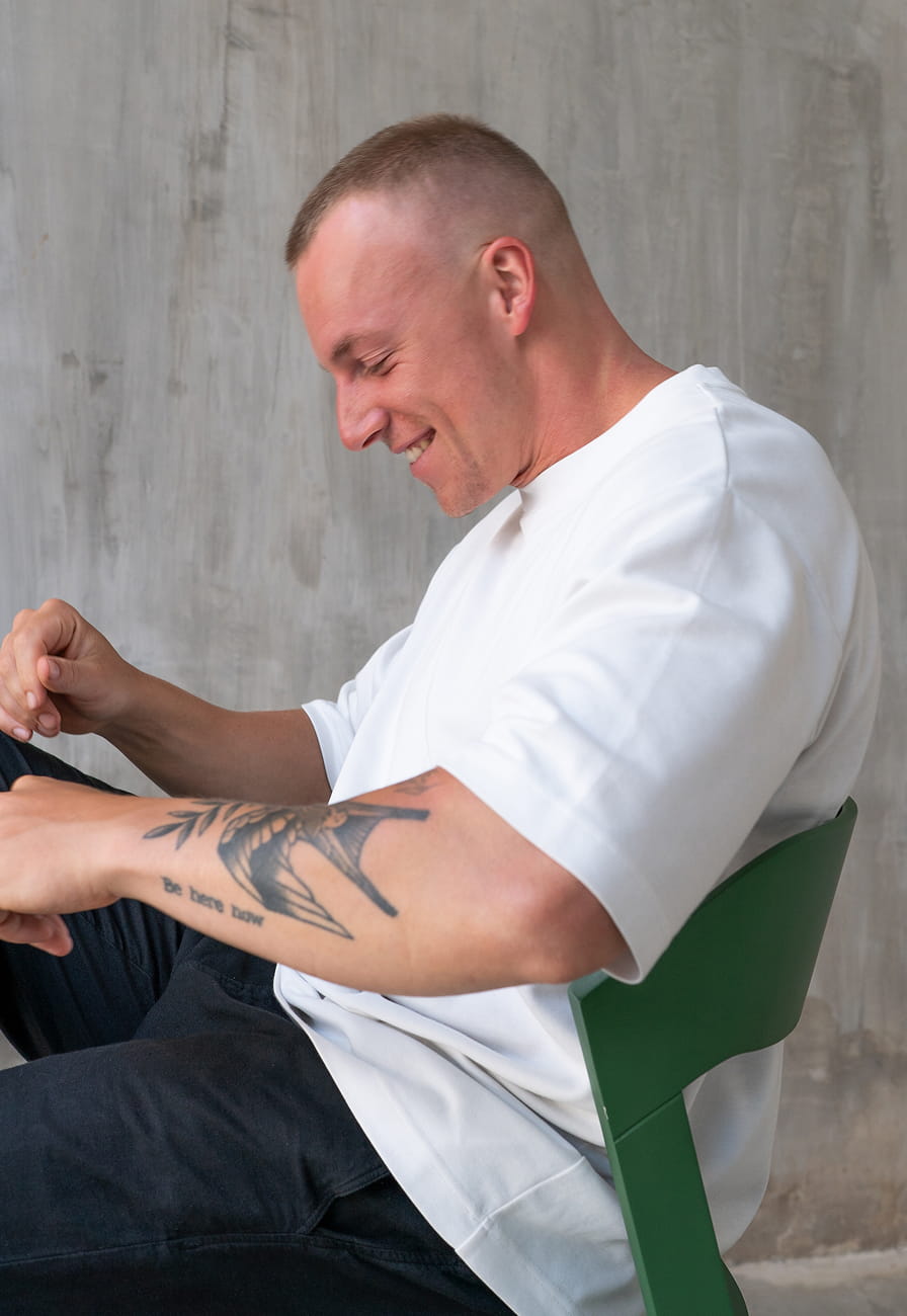 Athlete winning a race