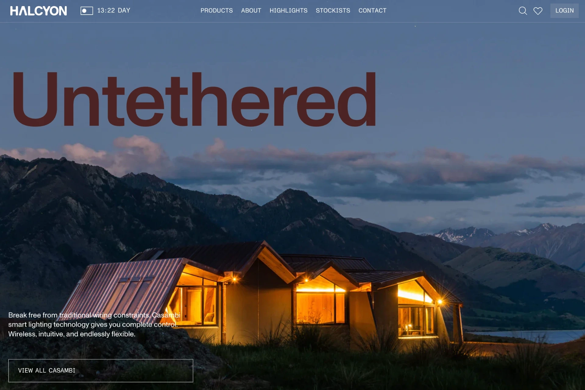 Screenshot of Halcyon website