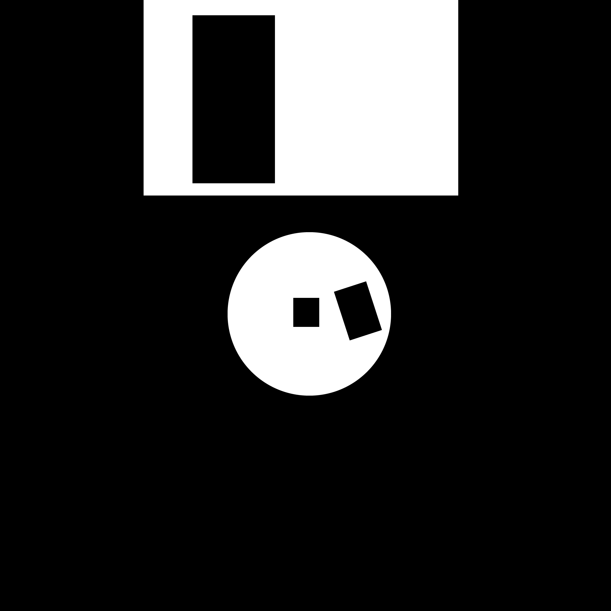 minimalist diskette art using geometric shapes