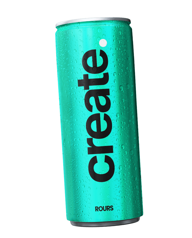 Eine grüne Dose mit der Aufschrift "create"