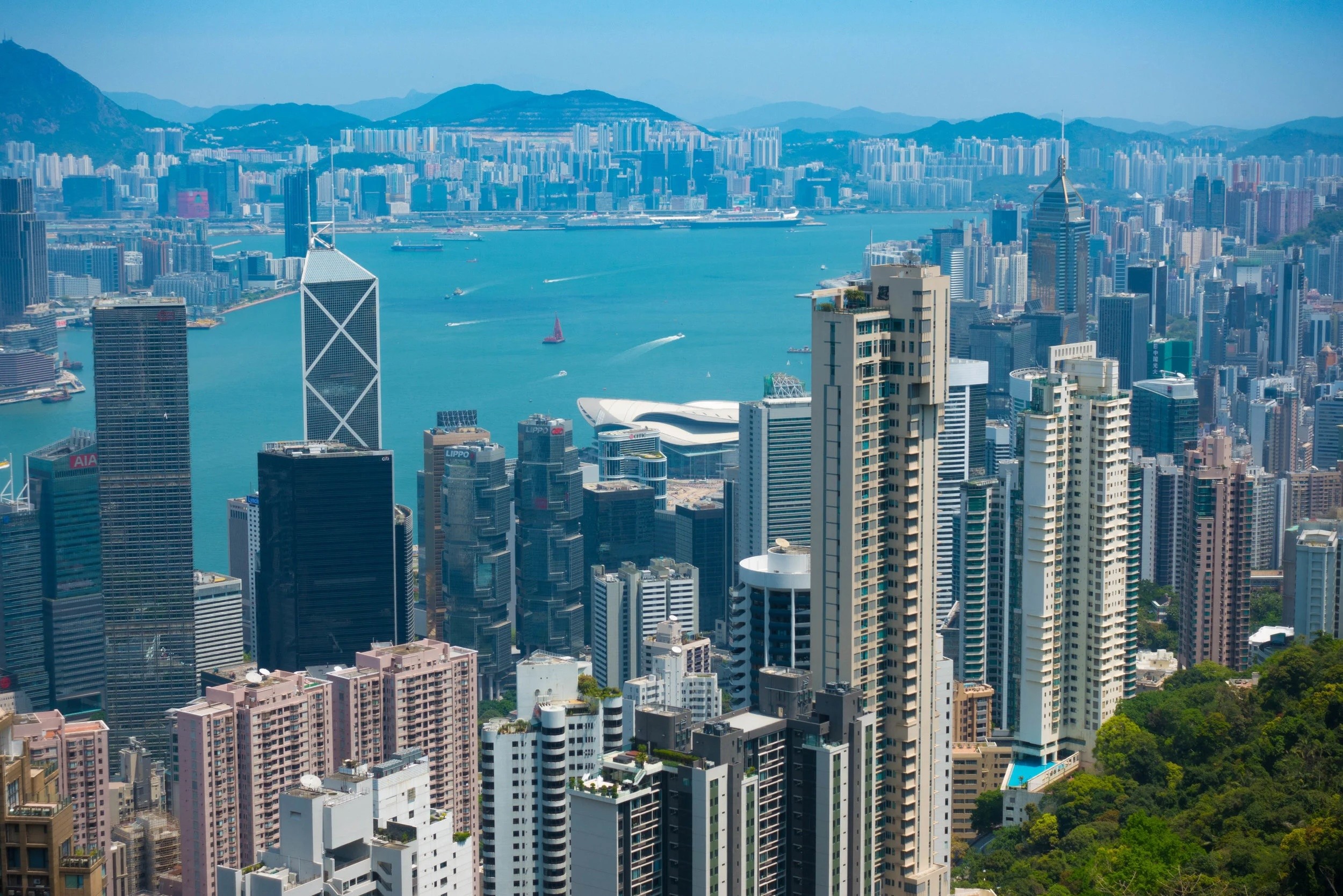 A view of the skyline from mid-levels in Hong Kong