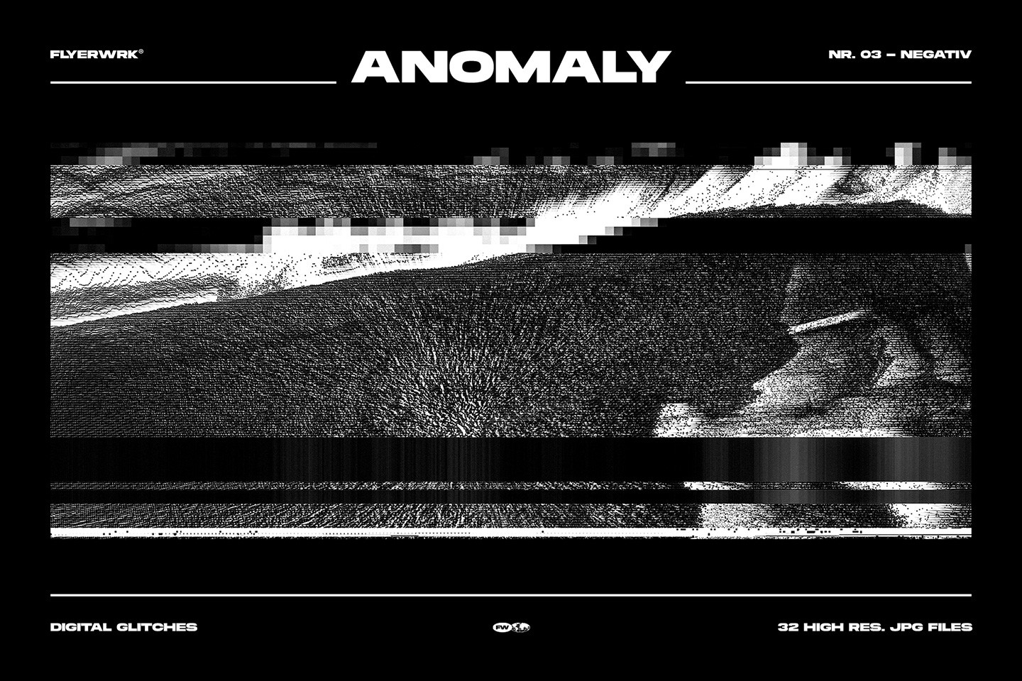 Anomaly digital glitch textures high resolution abstract signal noise with horizontal distortion and pixel streaks