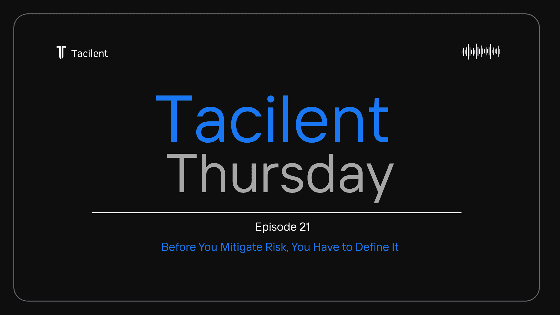 The image is a promotional graphic for Tacilent Thursday, Episode 18, featuring a microphone and the text "team spotlight"
