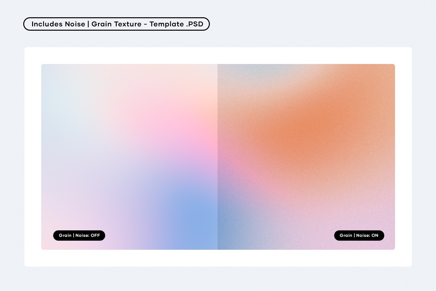 Gradient background featuring a noise and grain texture template in PSD format.