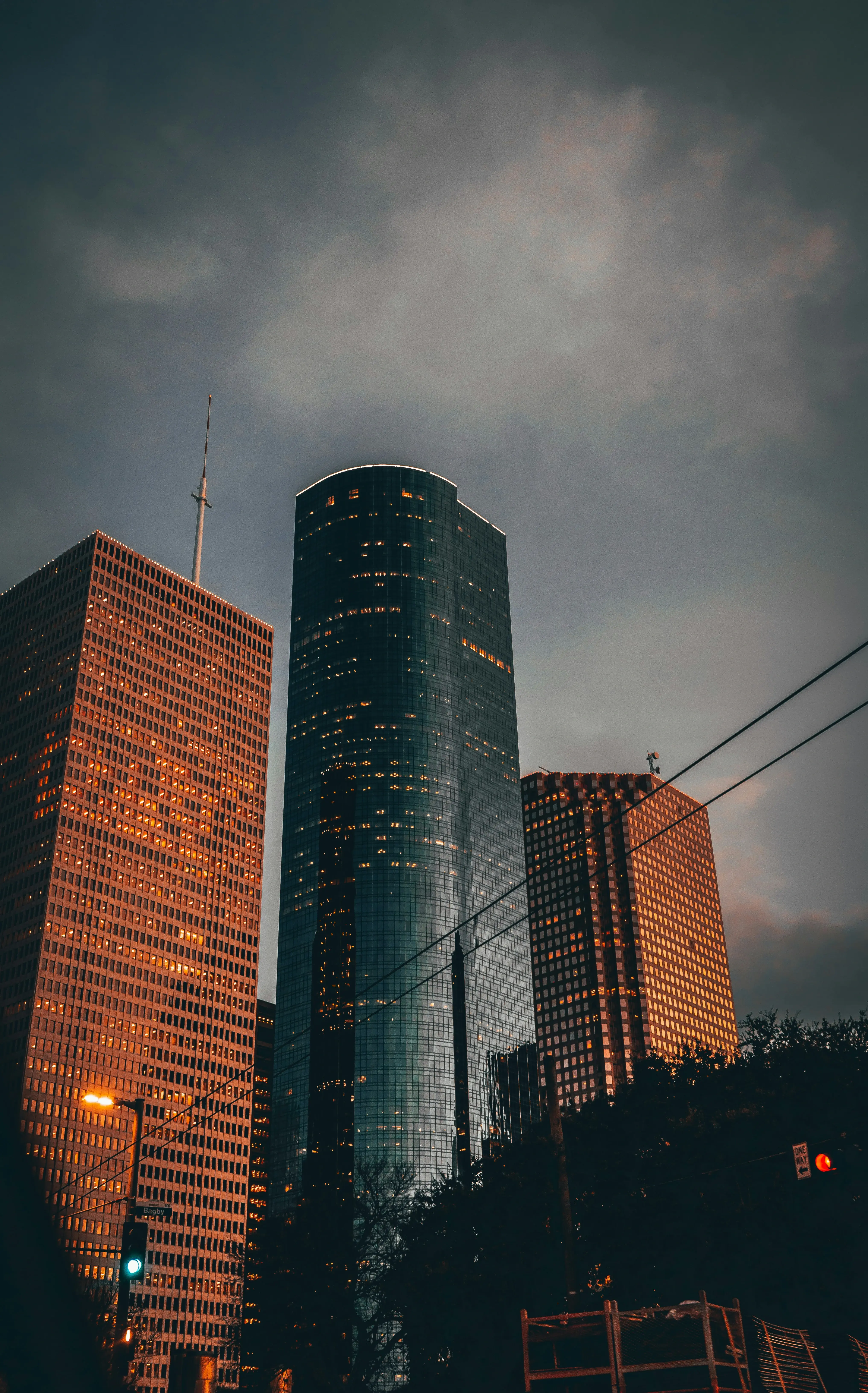 Three big towers in Houston.