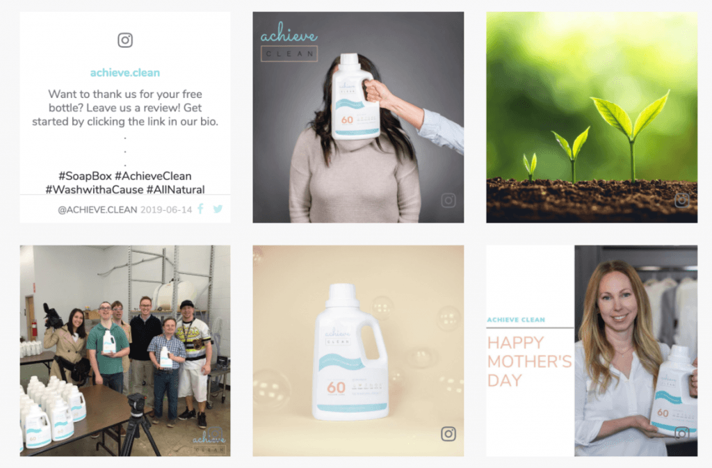 social media wall example - achieve clean