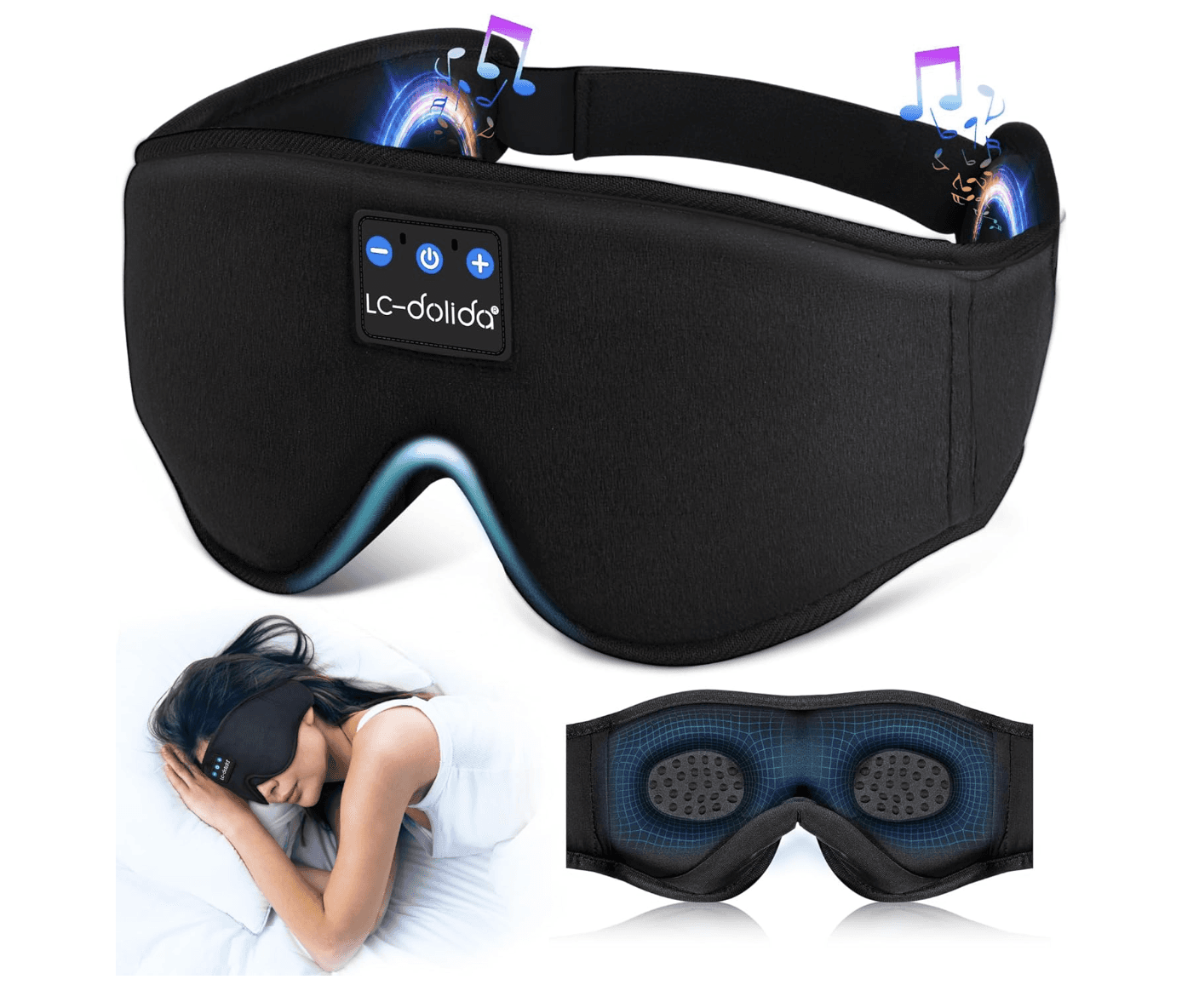 Sleep Mask with Bluetooth Headphones