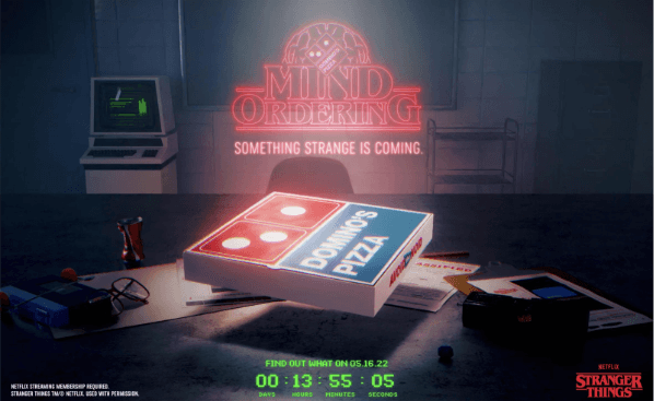 stranger things dominos comarketing