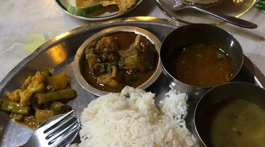 Traditional Nepali meal plate