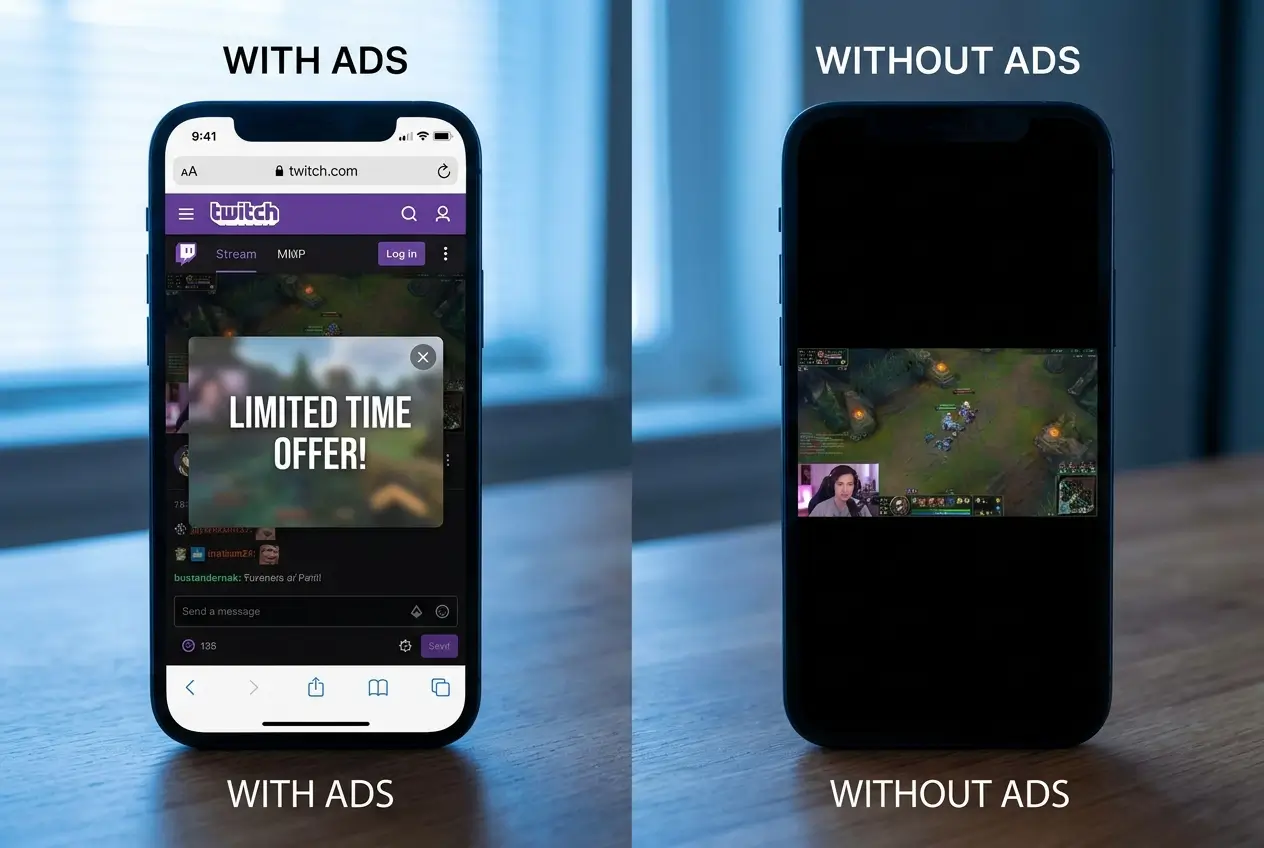 No ads using twitch ad blockers