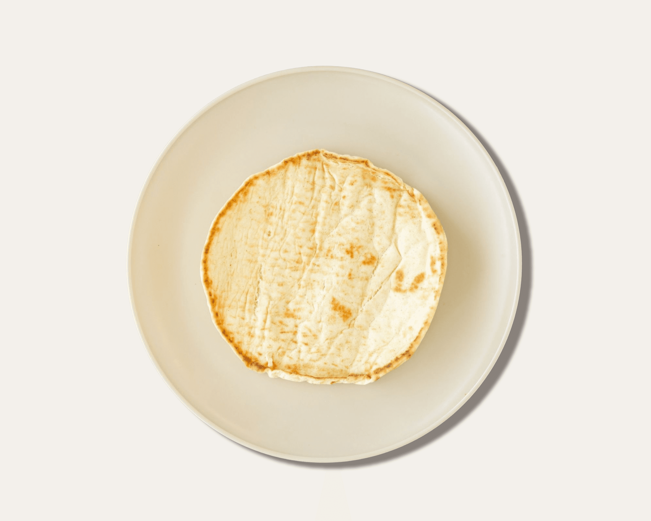 top down shot of a single pita bread