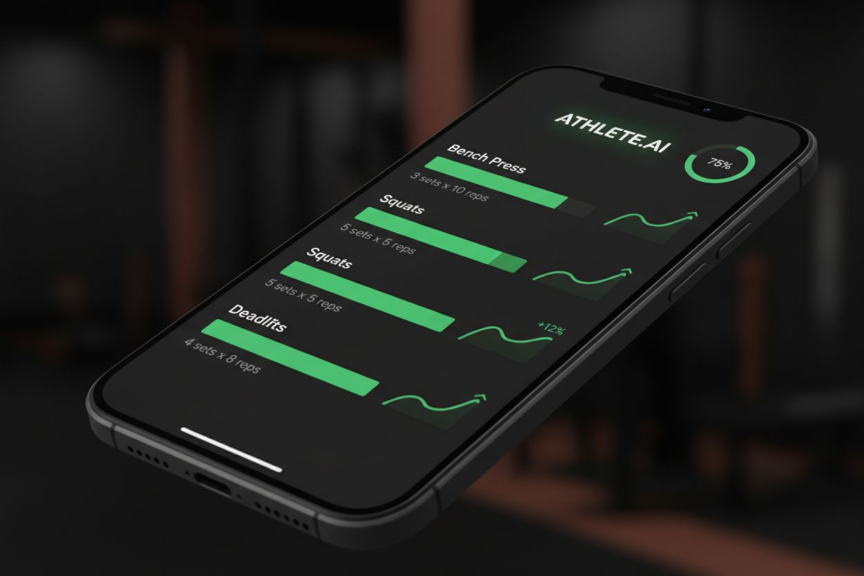 Workout tracking app showing progress
