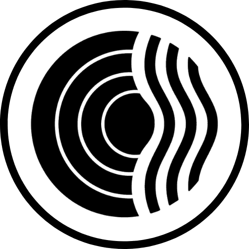 Portrait of medium black and white dog on red background