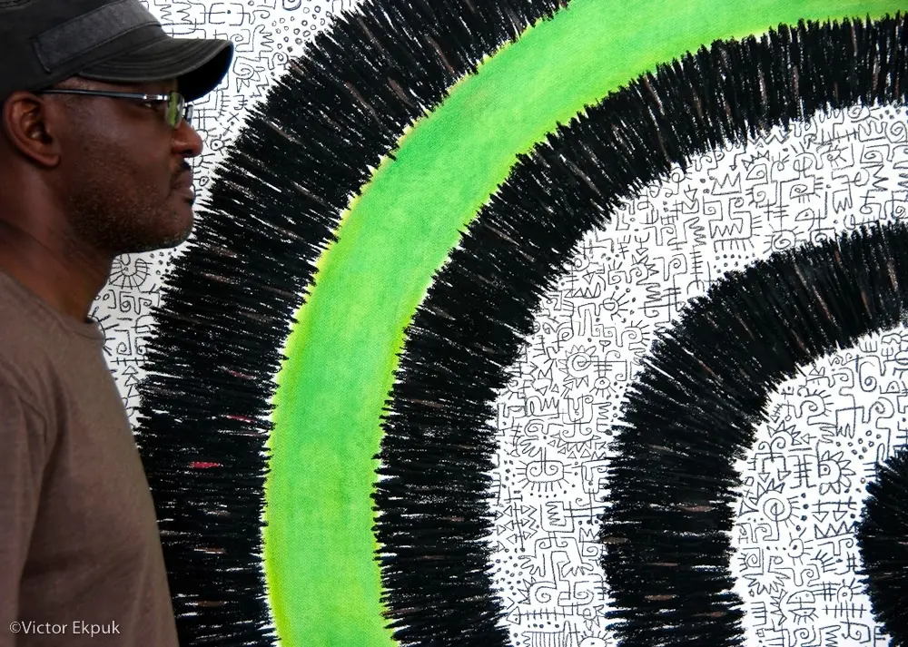 Composition No. 8
(2010). Pastel and graphite
on paper. 50 in. × 50 in.